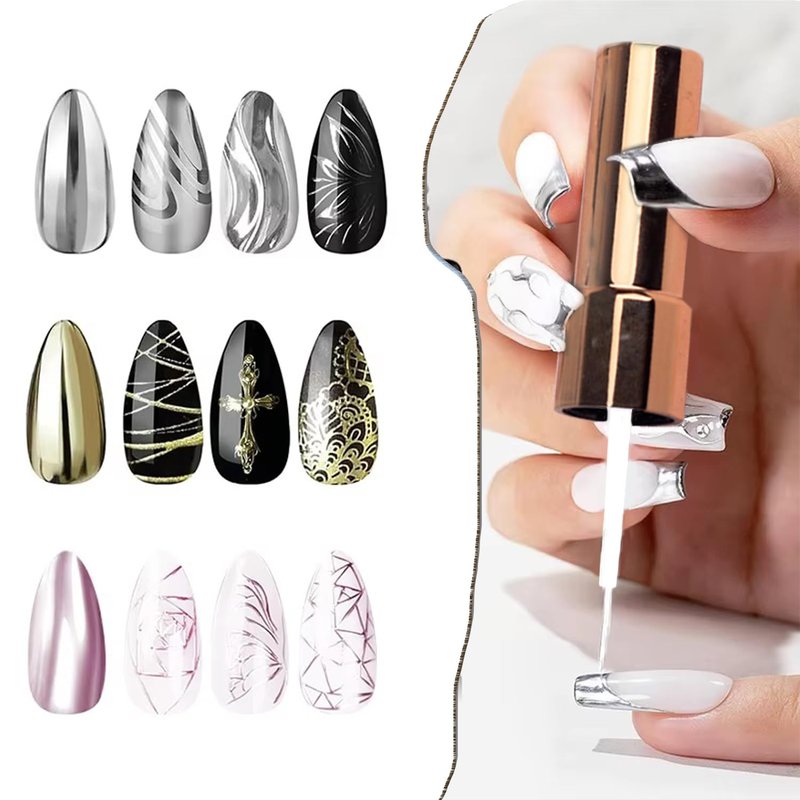 WOKOTO Nail Polish Brush Replacement Brush With a Cap Kit 66pcs Round Brush And 10pcs Liner Brush For Nail Polish Replacement Brushes Gel Nail Soft Brush Head Liquid Nail Brushes Fingernail Brush