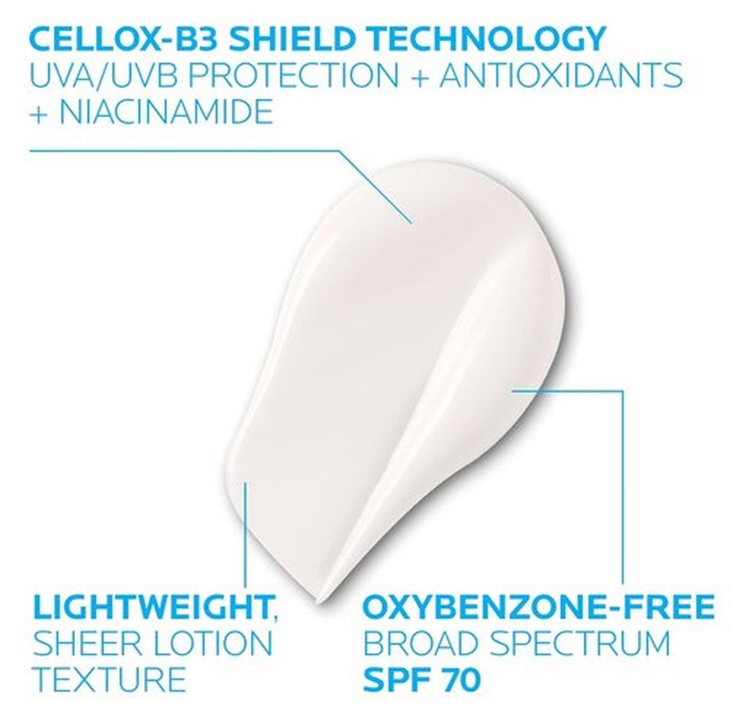 La Roche-Posay Anthelios Sunscreen Moisturizer SPF 70 - Anti-Aging Face Cream with Niacinamide for Even Skin Tone & Fine Lines