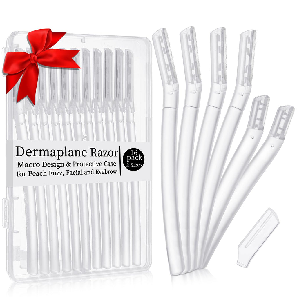 ProSuites 16 Count Dermaplane Razor for Women Face, Professional Facial & Eyebrow Hair Remover, Gentle Skin Exfoliation with Precision Blades，Transparent