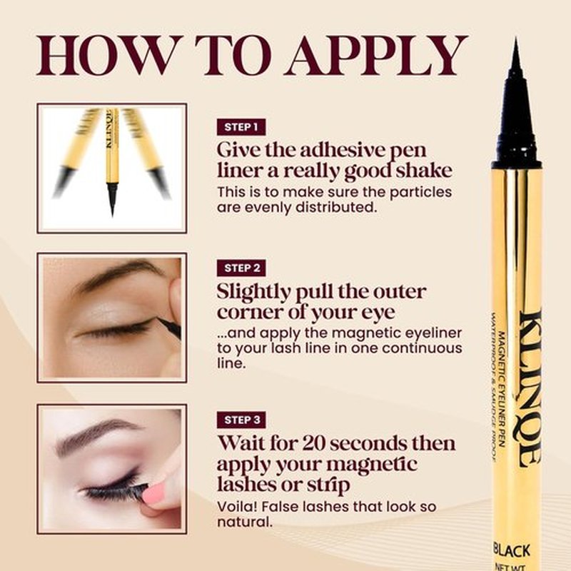 Black Eyeliner | Magnetic Lash Glue Liner - Strong Hold, Latex-Free Adhesive for Strip & Magnetic Lashes