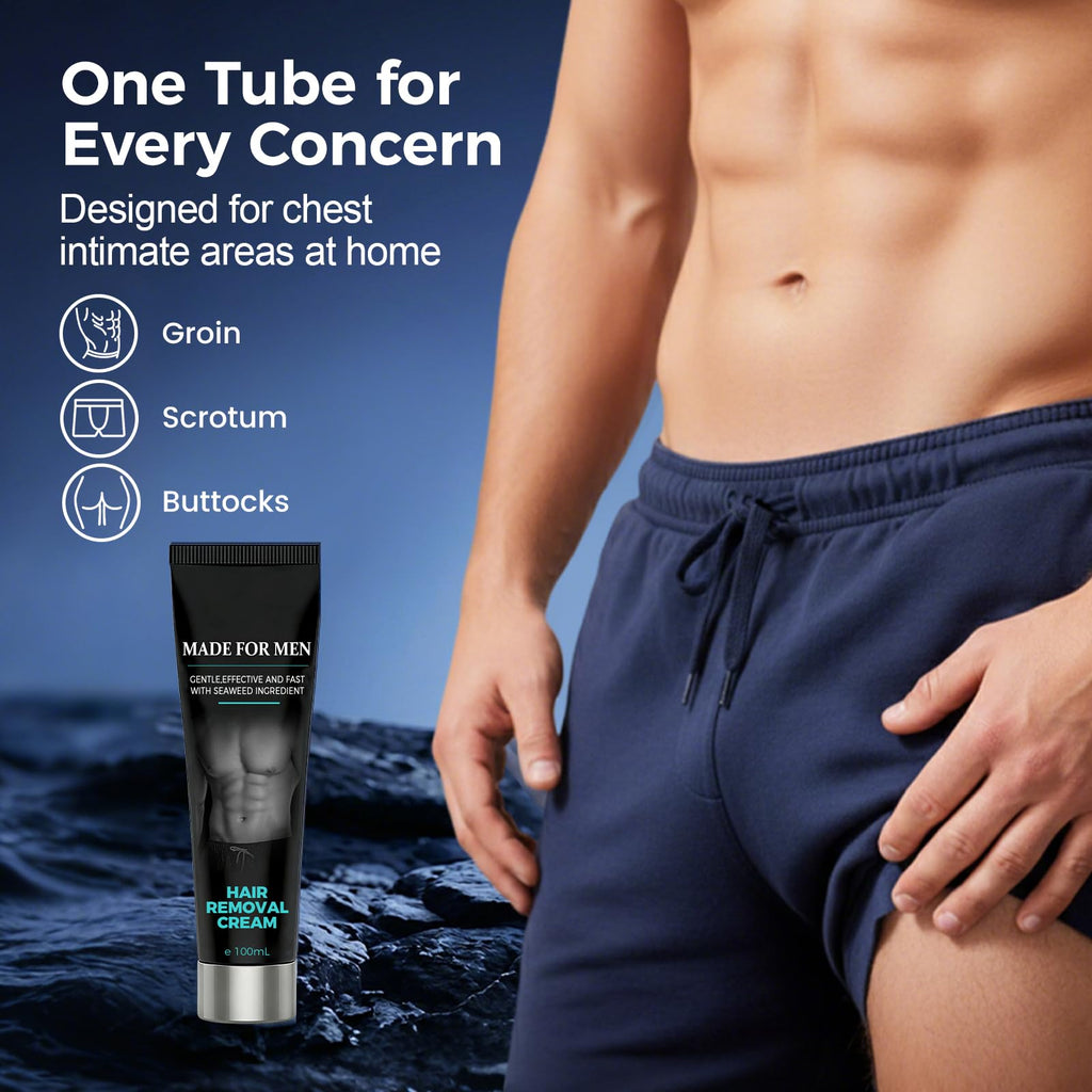 Men’s Hair Removal Cream, Body Grooming Cream for Men, Gentle Formula for Arms, Legs, Chest & Underarms, Easy Rinse-Off Body Hair Removal Cream, 100ml (2)