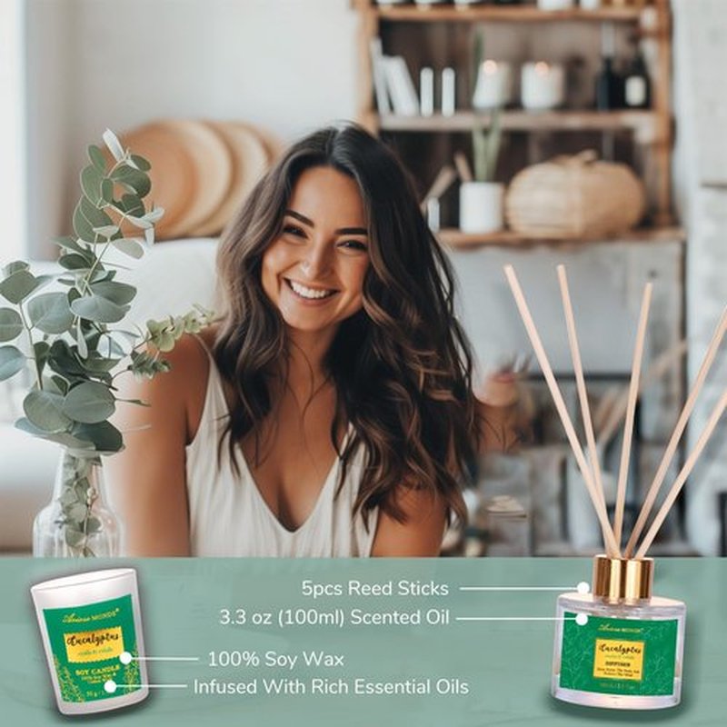 Gift Baskets for her, Spa Gifts for Women-13pcs Eucalyptus At Home Spa Kit with Body Salt, Bubble Bath. Relaxing Bath Sets for Women Gift, Birthday Gifts for Women, Mothers Day Gifts for Mom