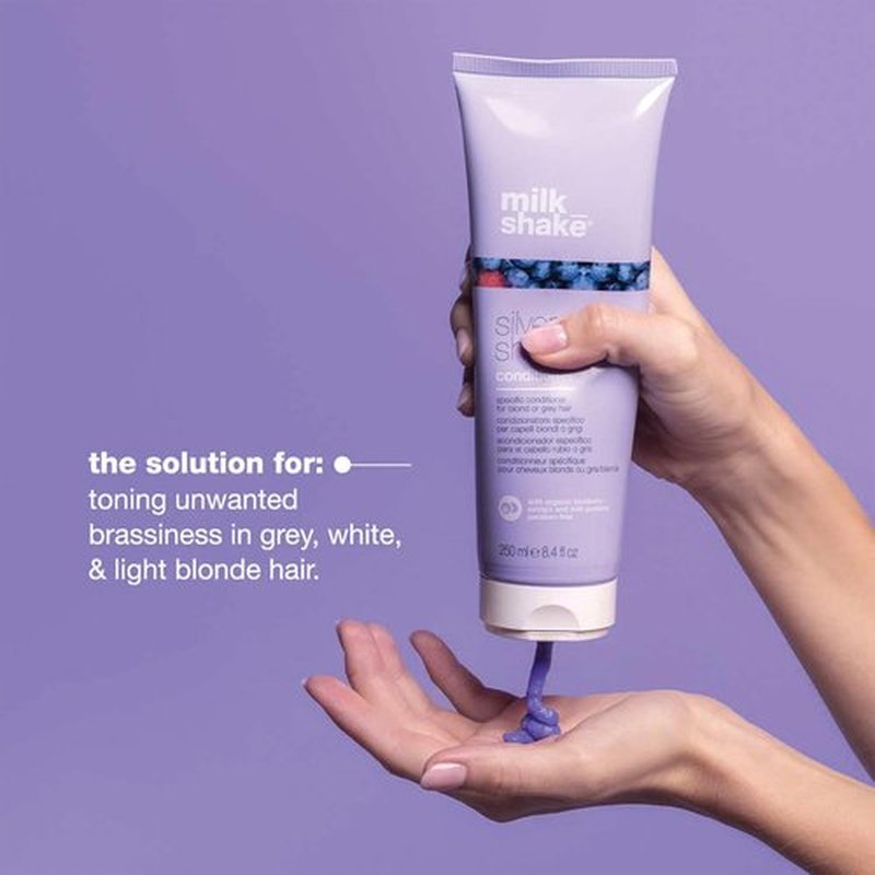 milk_shake Silver Shine Purple Conditioner - Toner for Brassy Blonde Hair, 300ml