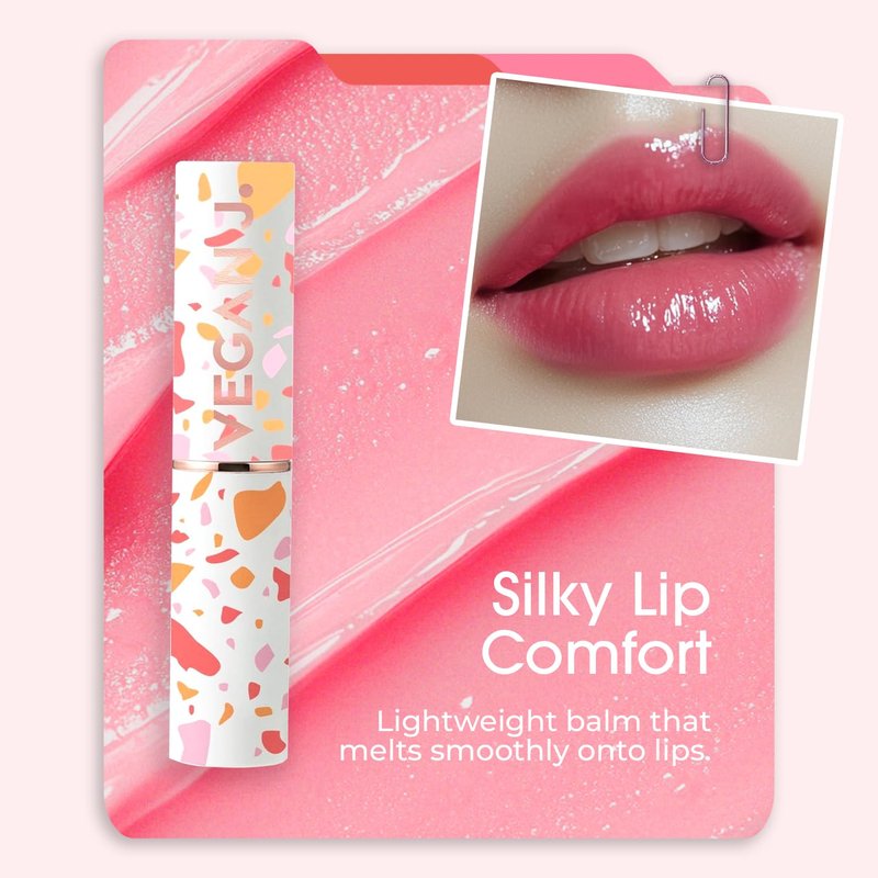 Vegan J. Lip Balm – Long-Lasting Hydration with Natural Color – Korean Beauty, Oasis Plant Complex, Silicone-Free, Vegan & Cruelty-Free Lip Care (002 Blush Pink)