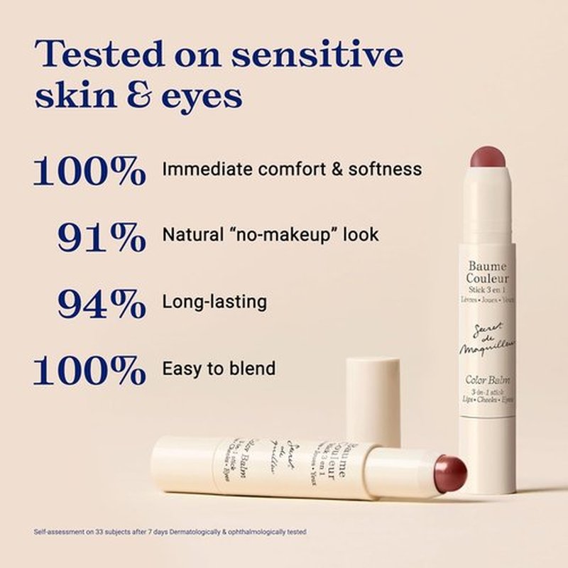 Embryolisse Color Balm - 3-in-1 Mocha Tint for Eyes, Lips & Cheeks | Hydrating Vegan Balm, 0.08 oz