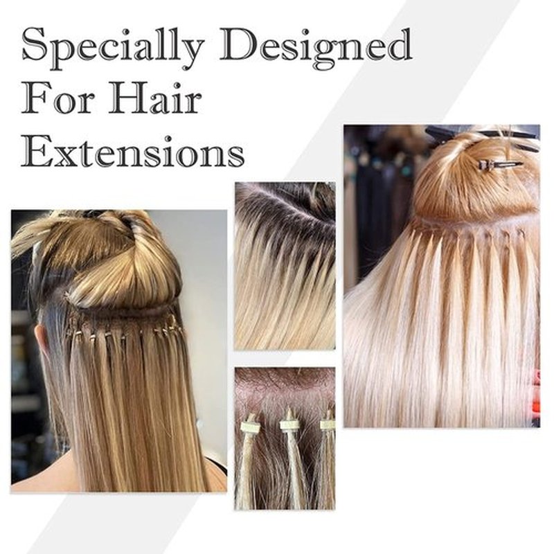 Hair Extensions Tools Kit 500 Pcs Micro Ring Beads 1 Hair Extension Plier 1 Hook Needle 1 Pulling Loop Professional Hair Styling Tools Accessory(Brown)