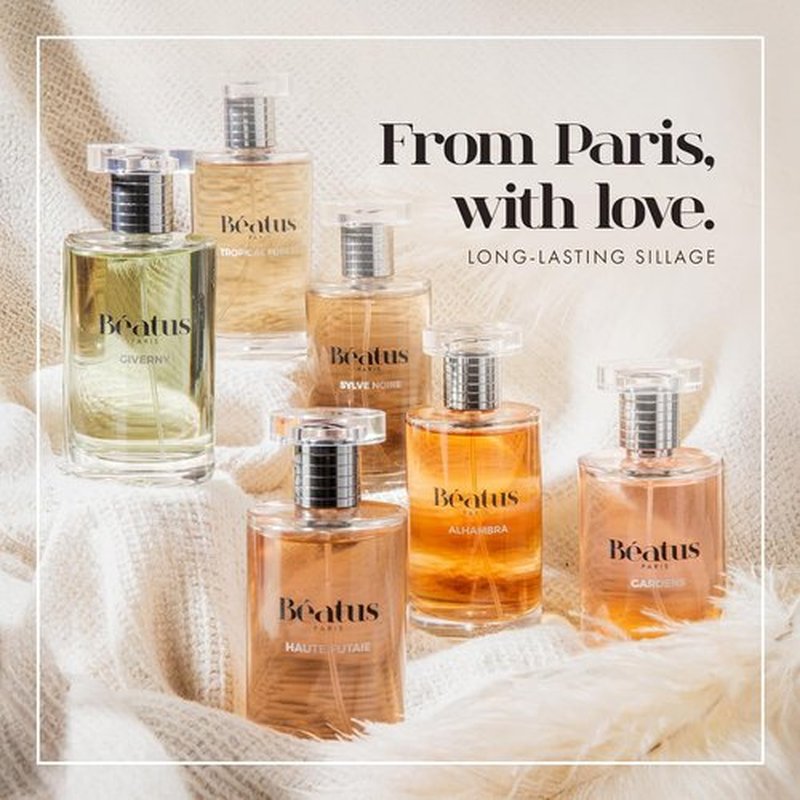 Beatus Paris Gardens - Luxury Eau de Parfum for Women - Long-Lasting Spicy Rose & Jasmine - Travel Size 3.4 oz