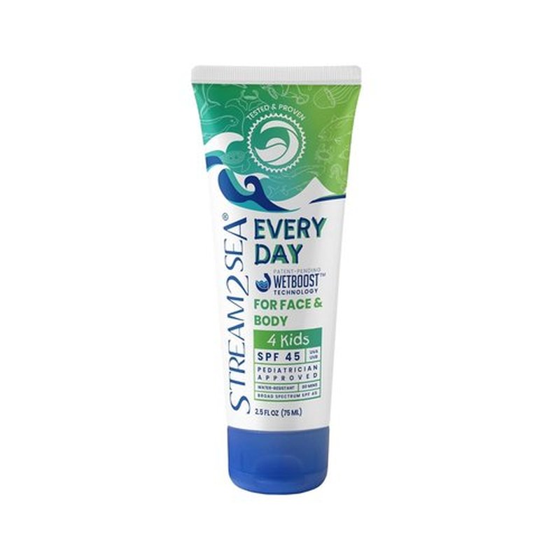 Every Day Kids SPF 45 Mineral Sunscreen - Biodegradable, Paraben-Free & Reef Safe | 2.5 Fl Oz Non-Greasy Protection Against UVA & UVB