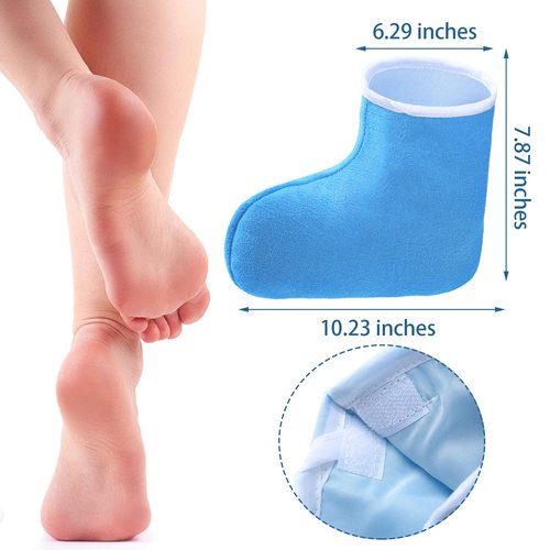 Paraffin Wax Mitts for Hand and Feet Paraffin Mitts and Booties Terry Cloth Booties Essential Oil Gloves for Hand Foot Care Spa Pedicure Thermal Treatment Wax Accessories(Blue)