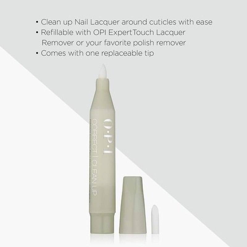 OPI Correct Clean Up - Refillable Nail Polish Remover Pen | Gentle Non-Drying Formula | 0.13 fl oz