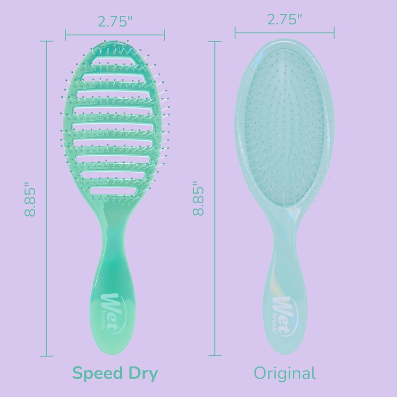 Wet Brush Speed Dry Hair Brush, Blow Dry Safe Bristles & Vented Design For Faster Drying Time, Ergonomic Handle, Reduces Breakage & Detangles All Hair Types, Limited Edition Prismatic Glow Green