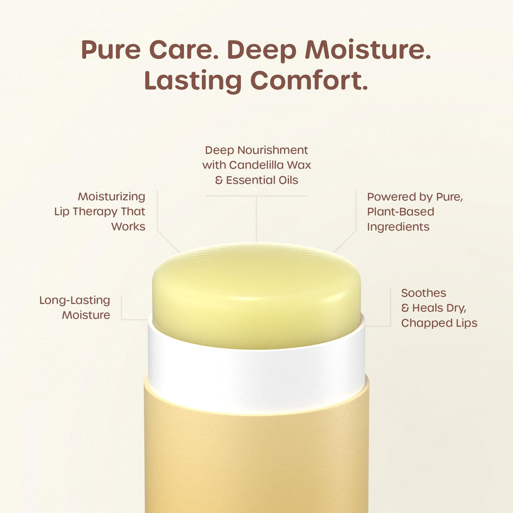 ILIKA 100% Natural Lip Balm - Organic, Plastic-free, Vegan, Cruelty-Free, Vitamin E, COSMOS Certified, PETA Certified, 2-Pack Unscented, All-Day Moisture, 0.15 oz each