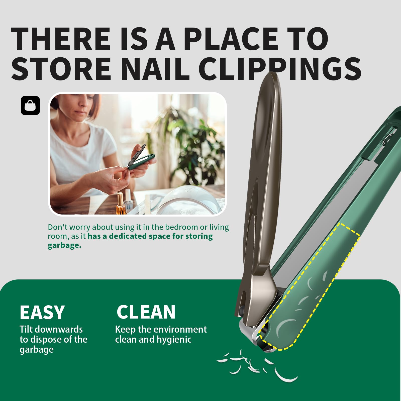 VANWIN Nail Clippers with Catcher, 2-Pack Slanted & Curved Nail Clippers for Ingrown Toenails and Fingernails, Anti-Splash Nail Cutter for Men, Women, Seniors, Heavy-Duty Finger Nail Clippers Adult