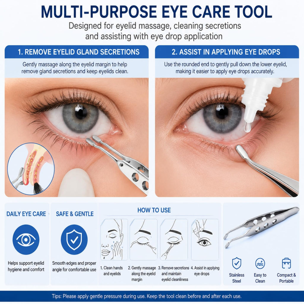 Meibomian Gland Massage Forceps Expressor Forceps Eyelid Massage Tweezers Meibomian Gland Tweezers Massage Tool Tweezers Clips Pliers Tool Remover Short Hair Stainless Steel Miss
