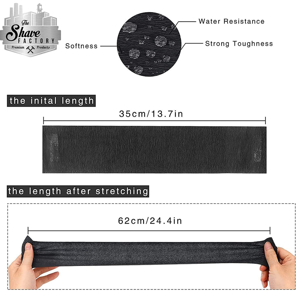 The Shave Factory Neck Strip, Disposable Barber Neck Band (2 Rolls, Black)