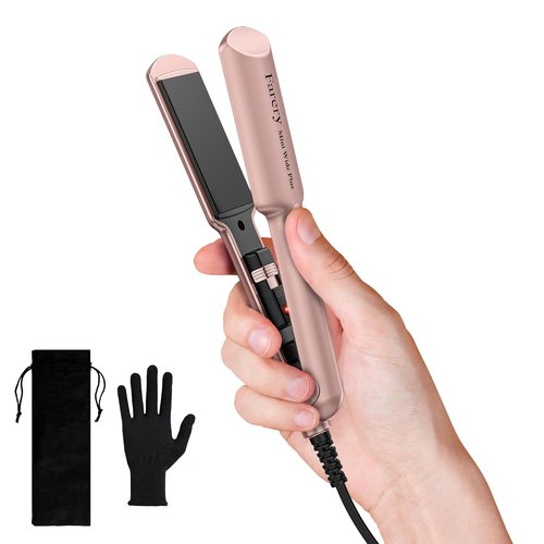 Farery Mini Hair Straightener - 1.5 Inch Ceramic Flat Iron with Argan Oil, Fast Heat & Travel Bag