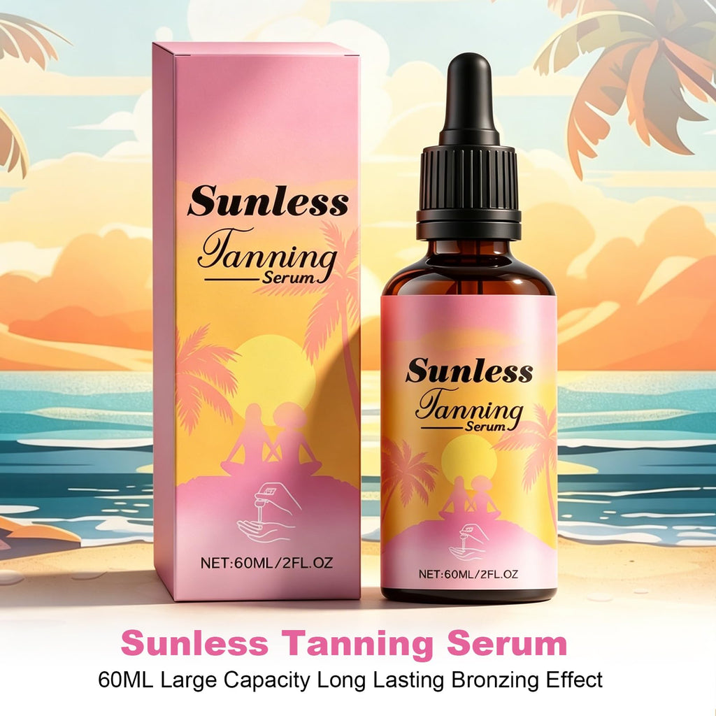 Sunless Tanning Drops for Face & Body - Plant Based Self Tanner Drops, Streak-Free Customizable Bronzing Serum, Natural Glow, Moisturizing, Cruelty-Free Self Tanning Serum for All Skin Tones, 60ml