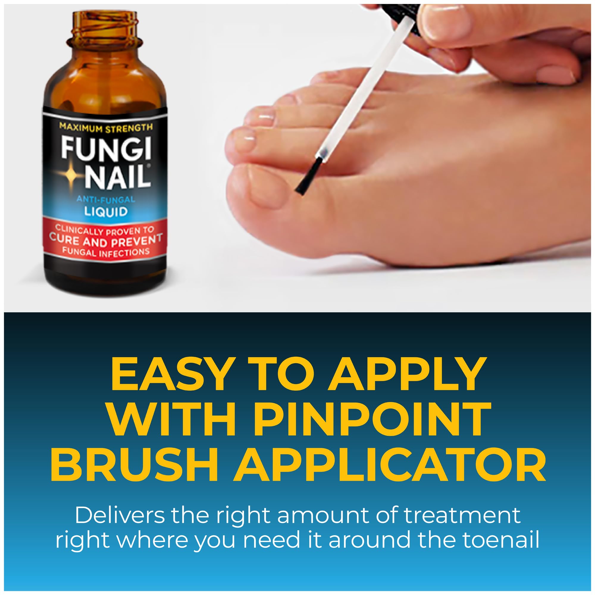 Fungi-Nail Anti-Fungal Liquid Solution, Kills Toe Fungus and Tolnaftate & Clincially Proven to Cure and Prevent Fungal Infections, 1 Oz (Pack of 1)