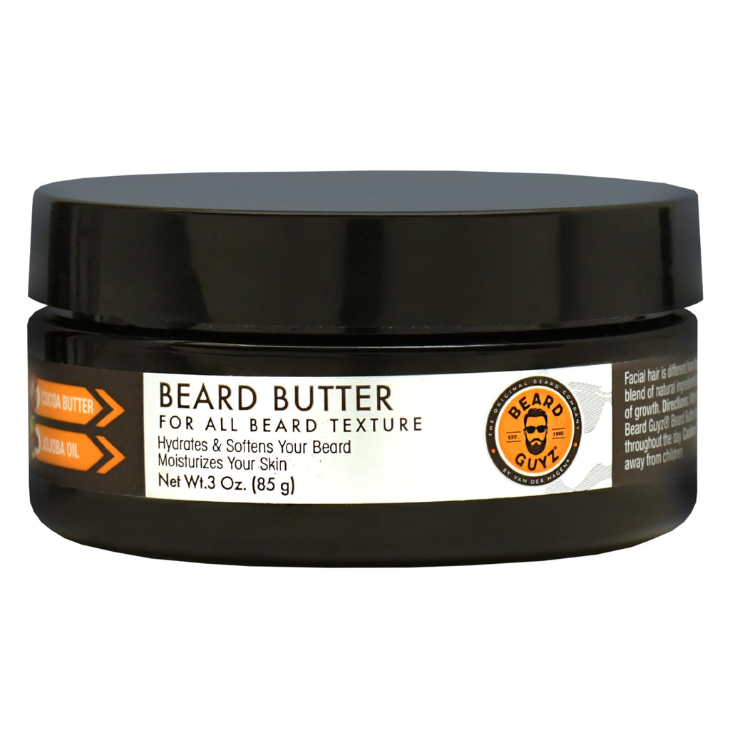 Beard Guyz Beard Butter – Moisturizing Beard Leave-In Conditioner and Softener for Men, Tames Frizz, Softens and Hydrates Facial Hair – 3 oz