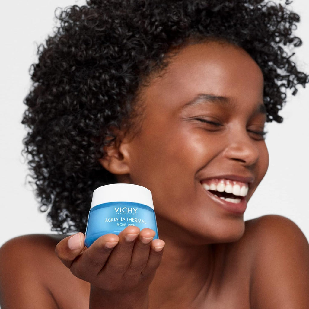 Vichy Aqualia Thermal Facial Moisturizer - Hydrating Cream with Natural Origin Hyaluronic Acid for Dry, Sensitive Skin