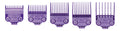 Andis 01410 Professional Master Clipper Guards - Dual Magnet Comb Set – Small, fits for MBA, MC-2, ML, PM- & PM-4, Waterproof – Purple, Set of 5 (Pack of 6)