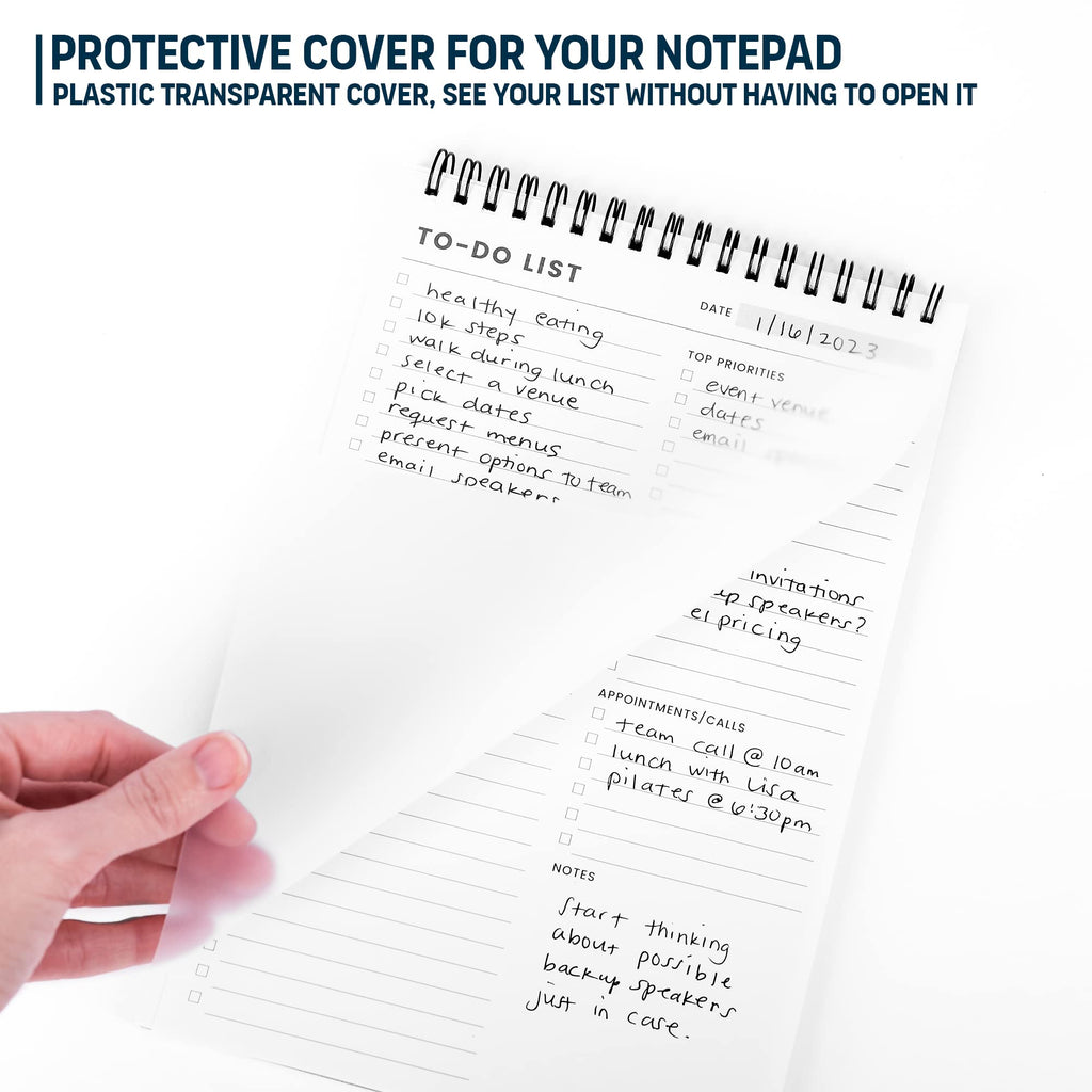 To Do List Notepad: With Multiple Functional Sections - 6.5 x 9.8" 60 Sheets - Spiral Daily Planner Notebook - Task CheckList Organizer Agenda Pad for Work - Note & Todo List Organization Notebooks