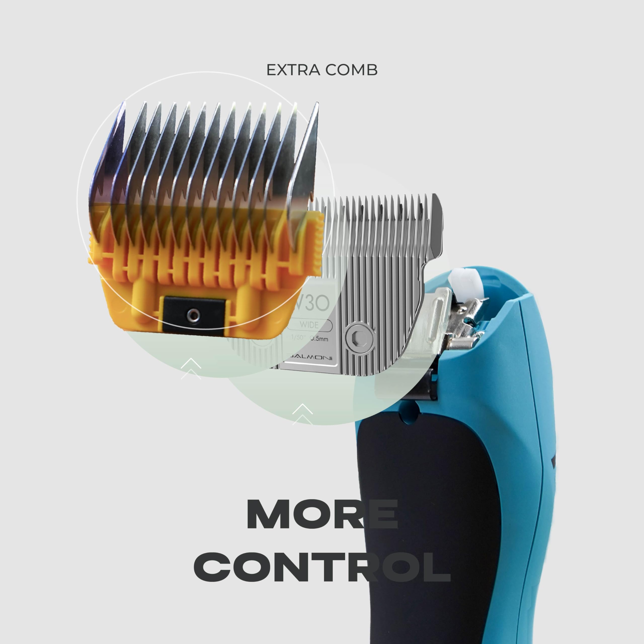 BALMONI Stainless Steel A5 Wide Guide Comb – Metal Attachment for A5 Wide Blades, Compatible with Wahl KM, Andis, Oster, Heiniger – Smooth & Durable Grooming Guard (16mm - 5/8")