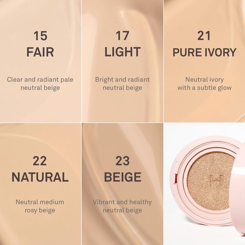 HINCE Cover Master Pink Cushion - Lightweight, High Coverage, 72H Long Lasting Cushion Foundation, Glow&Matte Hybrid, 0.38 fl.oz. (LIGHT, 17)
