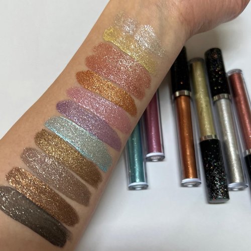 Skiennix Liquid Glitter Eyeshadow - Long-Lasting Shimmer Makeup in Gold | Quick-Drying Formula