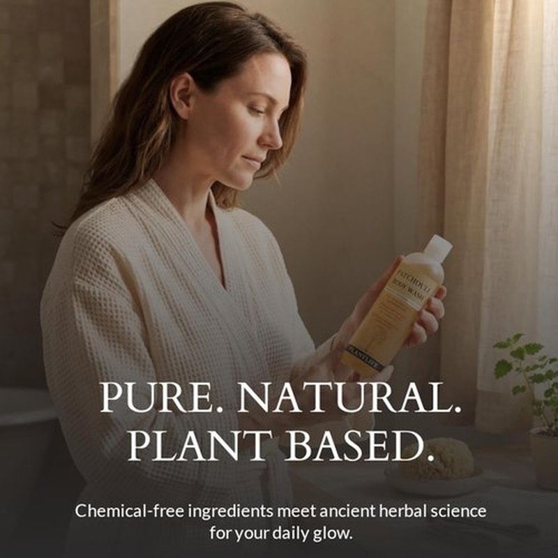 Plantlife Patchouli Body Wash - Gentle, Moisturizing Formula with Natural Ingredients | 14 oz, GMO & Gluten Free