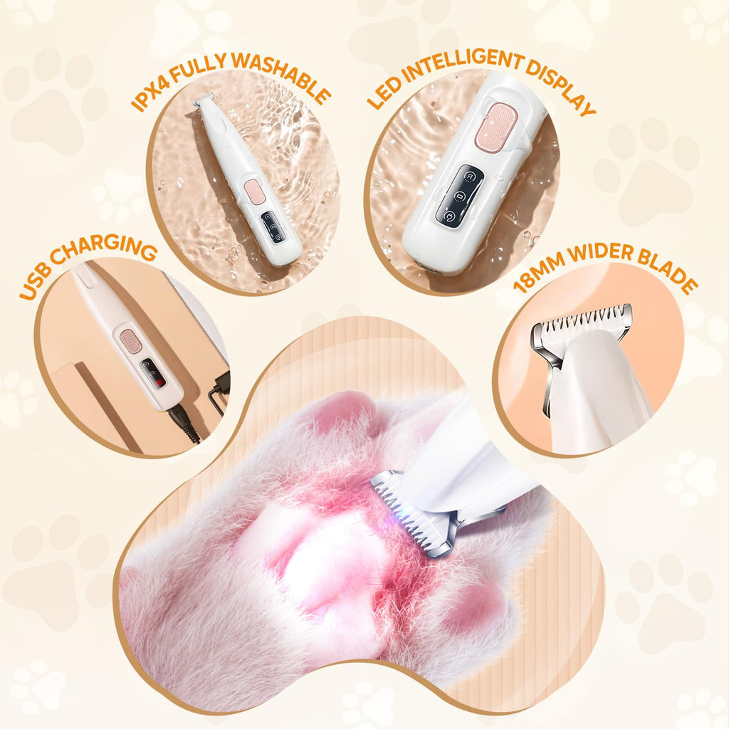 Scappof Pet MicroPrecision Trimmer, 2026 New Rechargeable Pet Trimmer, Waterproof Dog Hair Clipper for Home Use, Multifunctional Cordless Pets Clipper for Pets Owners (1)