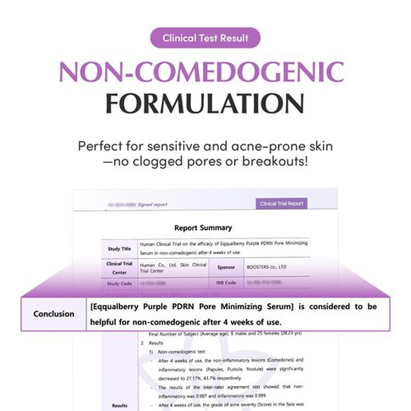 EQQUALBERRY Purple PDRN Pore Minimizing Serum – Vegan Collagen & Peptides for Pore Refining & Skin Elasticity | Niacinamide & CICA Exosome for Calming | Korean Glass Skin, 1.01 FL OZ