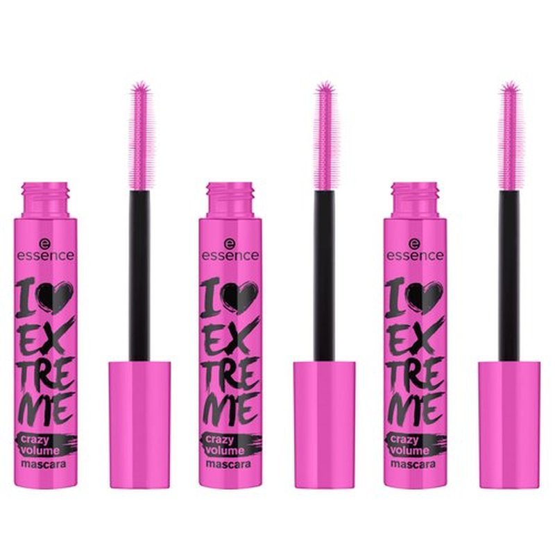 essence | I Love Extreme Crazy Volume Mascara (Pack of 3) | Vegan & Cruelty Free | Free From Parabens-Fragrance, Alcohol & Microplastic Particles