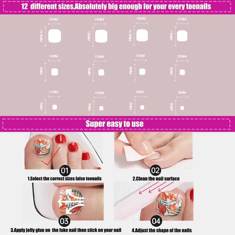 YOSOMK Press on Toenails Square Toe Nails Tips Glitter Silver Full Cover Glue on Toe Nails Nude Black and White Line Toe Nails Fake Nails Glossy Acrylic Summer False Toe Static Nails for Women 24Pcs