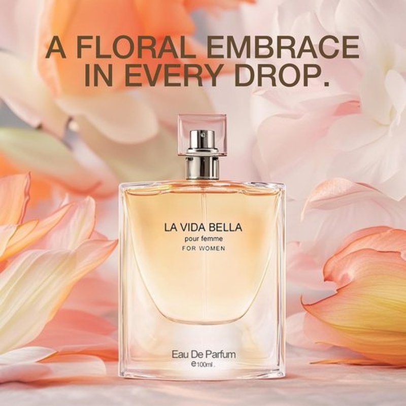A CENTER La Vida Bella Perfume for Women - 3.4oz Eau de Parfum Spray | Floral & Sweet Fragrance with Iris, Patchouli, Vanilla, and Spun Sugar