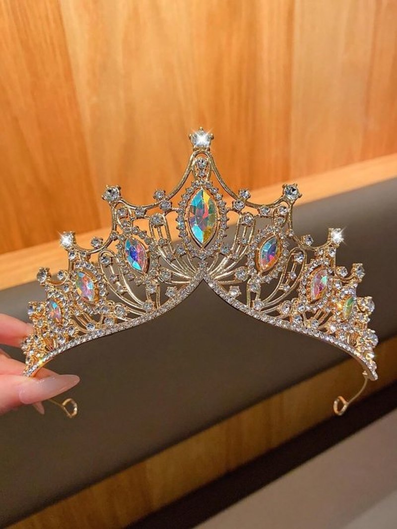AIBFRID Tiaras Headbands Crown for Women and Girls, Princess Rhinestone Crown for Bridal, Crystal Queen Tiara Head Band Hair Accessories for Prom Wedding and Party
