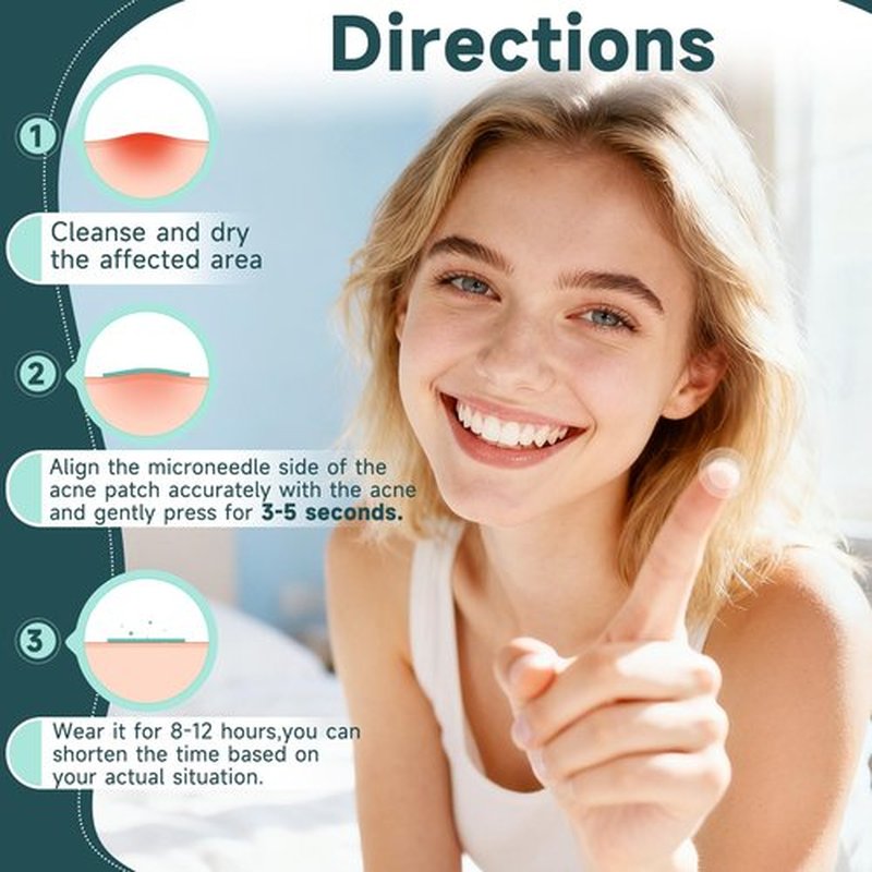 sundpik Microdart Pimple Patches for Face 9 Count,Hydrocolloid Acne Patches,for Early Stage Zits,Spot Patch with 395 Microdart