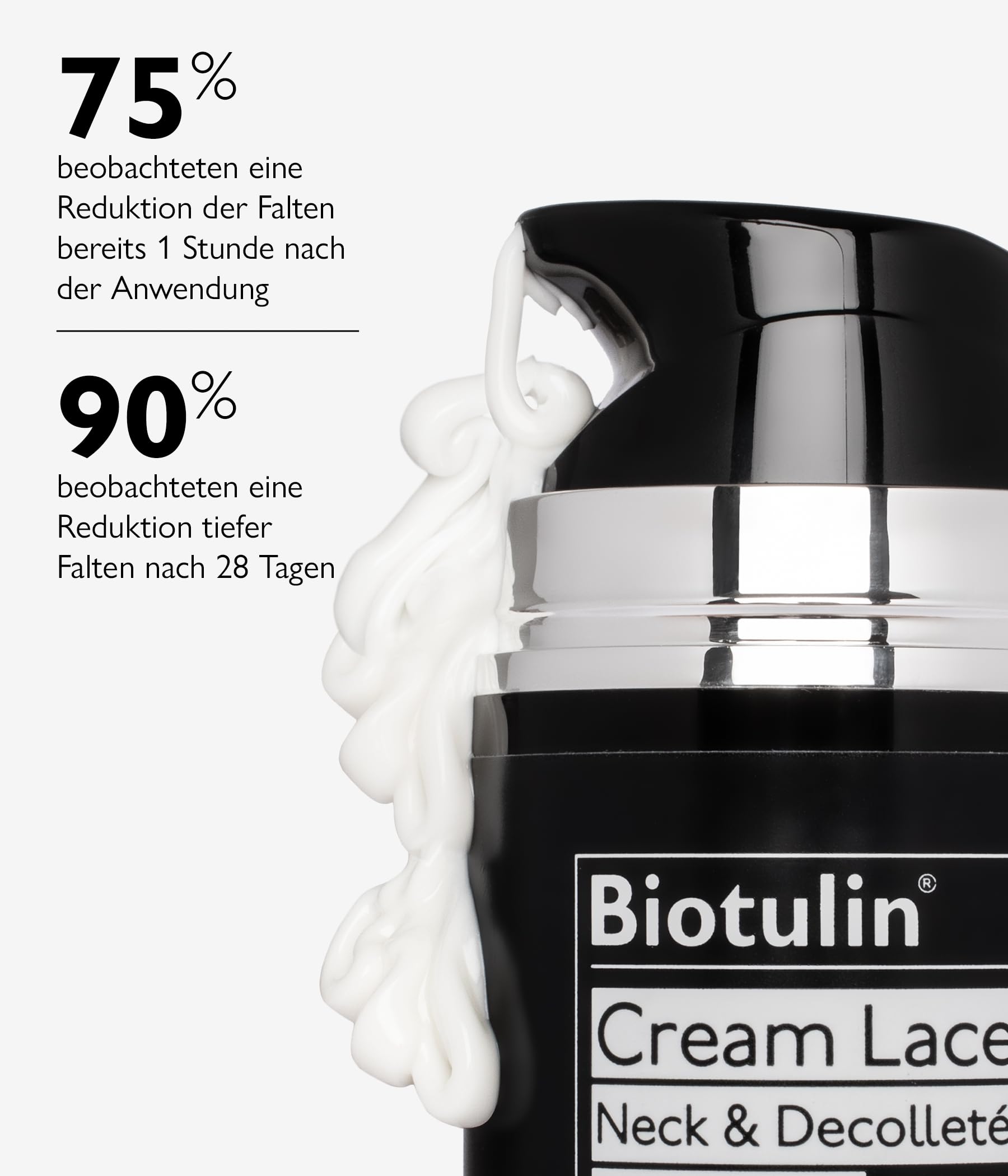 Biotulin – Cream Lace 100ml – Anti-Aging Cream for Body and Neck with Vegan Amino Acids – Lotion for a Wrinkle-Free Décolleté