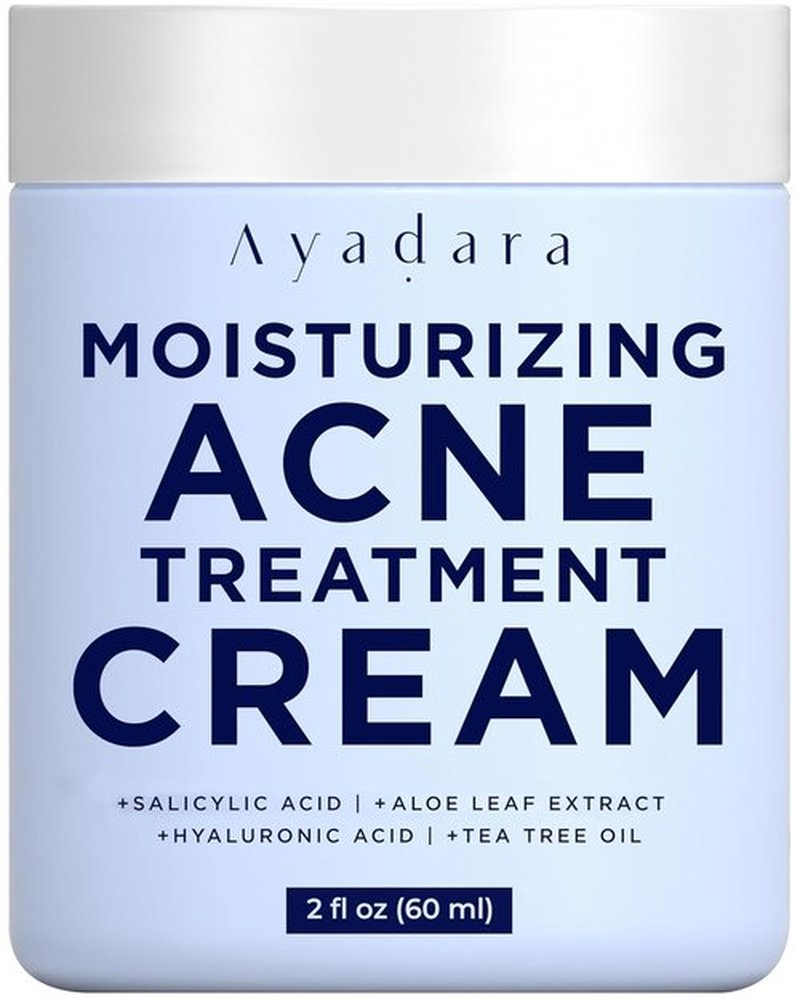Ayadara Moisturizing Acne Cream - Salicylic Acid Face Moisturizer for Oily Skin | 90-Day Supply