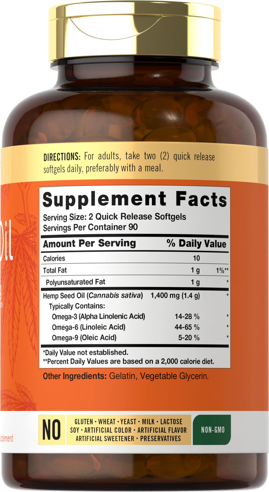Carlyle Hemp Oil Softgel Capsules | 126,000 mg | 180 Count | Cold Pressed Supplement | Non-GMO and Gluten Free Formula