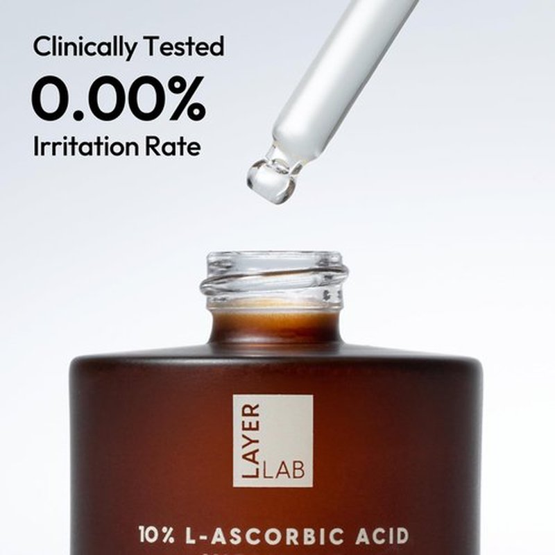 LAYERLAB 10% Vitamin C Radiance Serum with Resveratrol & Vitamin E | Potent Antioxidant Formula for a Visibly Brighter, Even-Looking Complexion | Hydrating K-Beauty Skincare (0.94 fl oz)