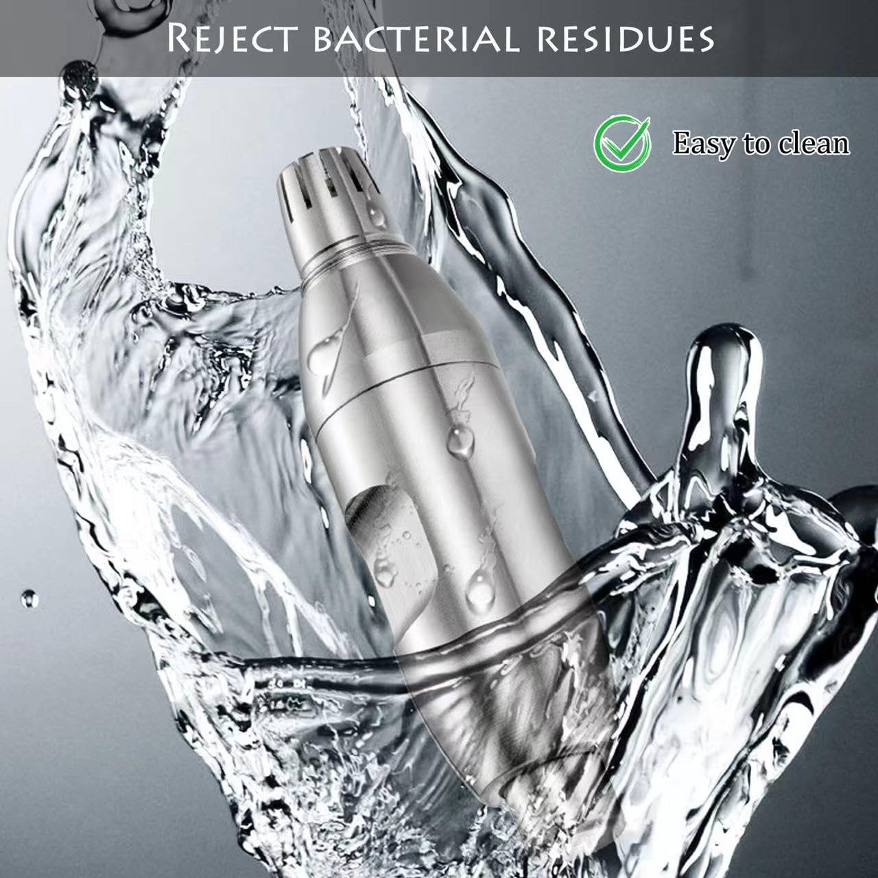 Nose Hair Trimmer for Manual, Battery-Free, Stainless, Waterproof, Painless