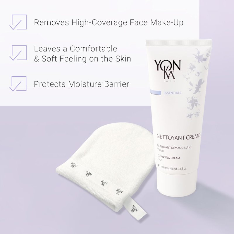 Yonka Nettoyant Creme - Cleansing Makeup Remover Cream with Calming Peppermint | 3.53 oz for Sensitive Skin