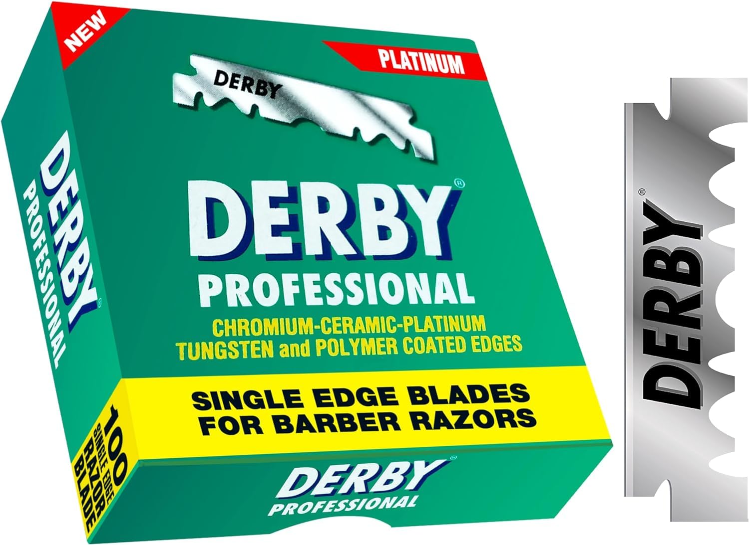 Derby Professional Single Edge Razor Blades, 100 Count (Pack of 2)
