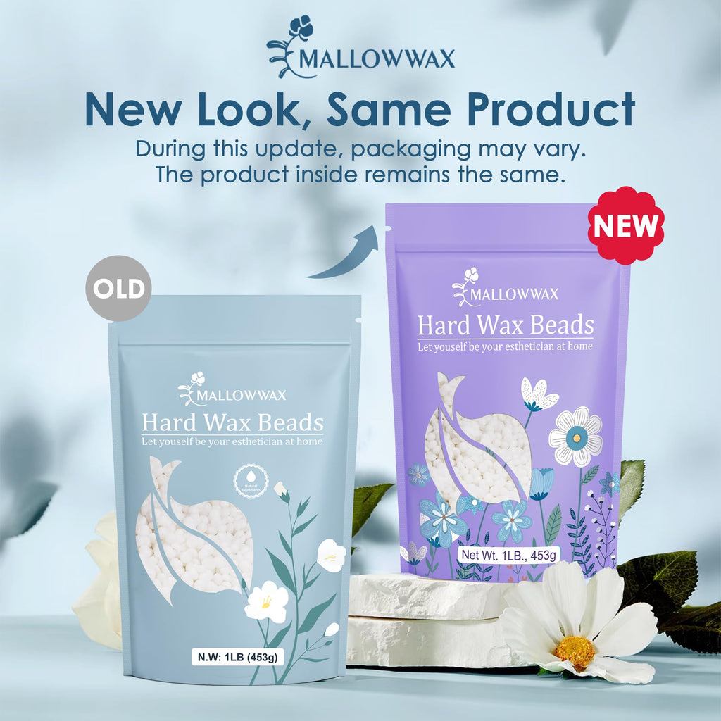 Mallowwax Hard Wax Beads - Wax for All-Purpose Hair Removal - Full Body Waxing Solution - Ideal for Sensitive Skin, All Hair Types, Men & Women