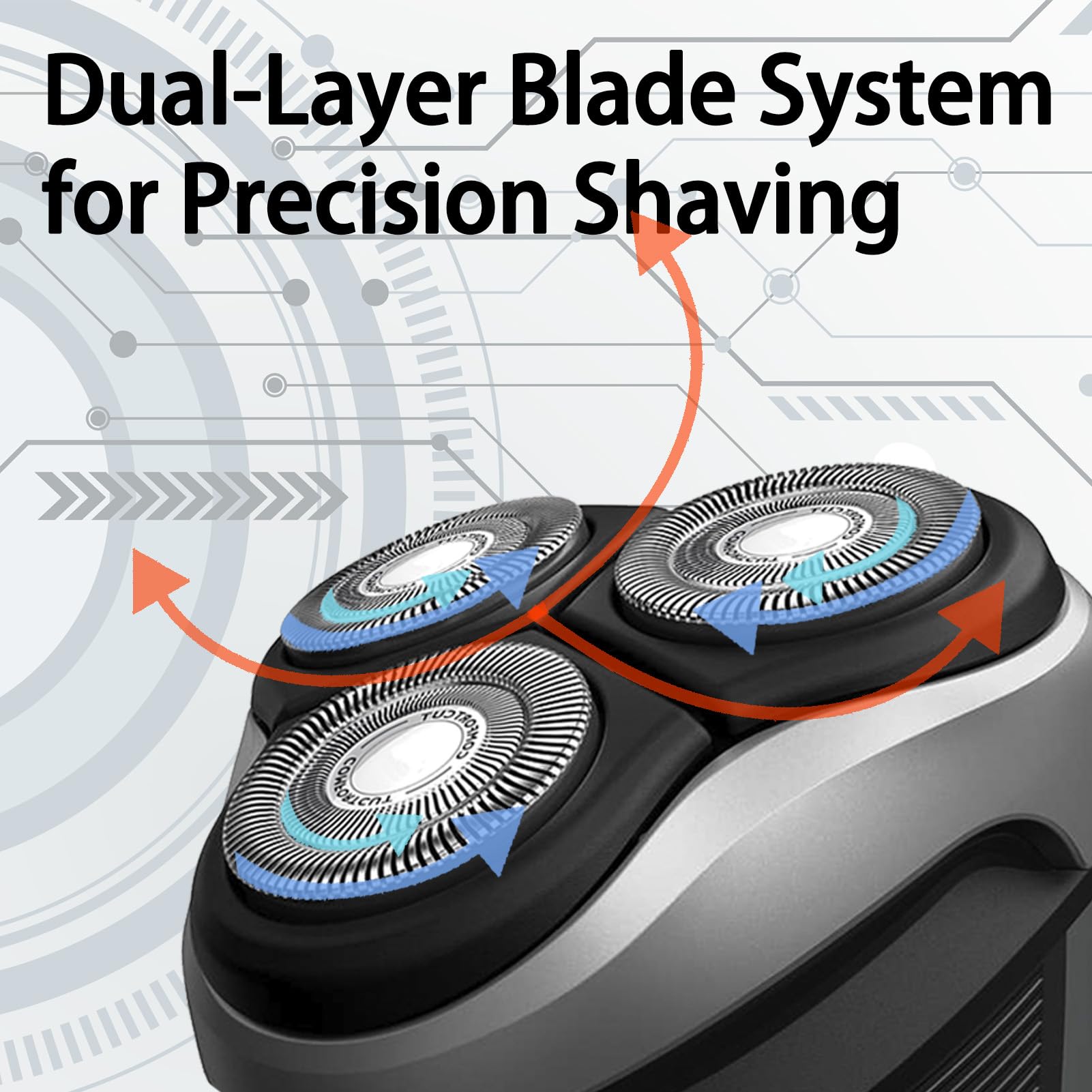 GORLENT 6 Pack SH30/HQ8 Replacment Blades for Aquatec PTxxx, ATxxx Series Razors, Dual-Layer Shaver Heads for Close and Smooth Shave