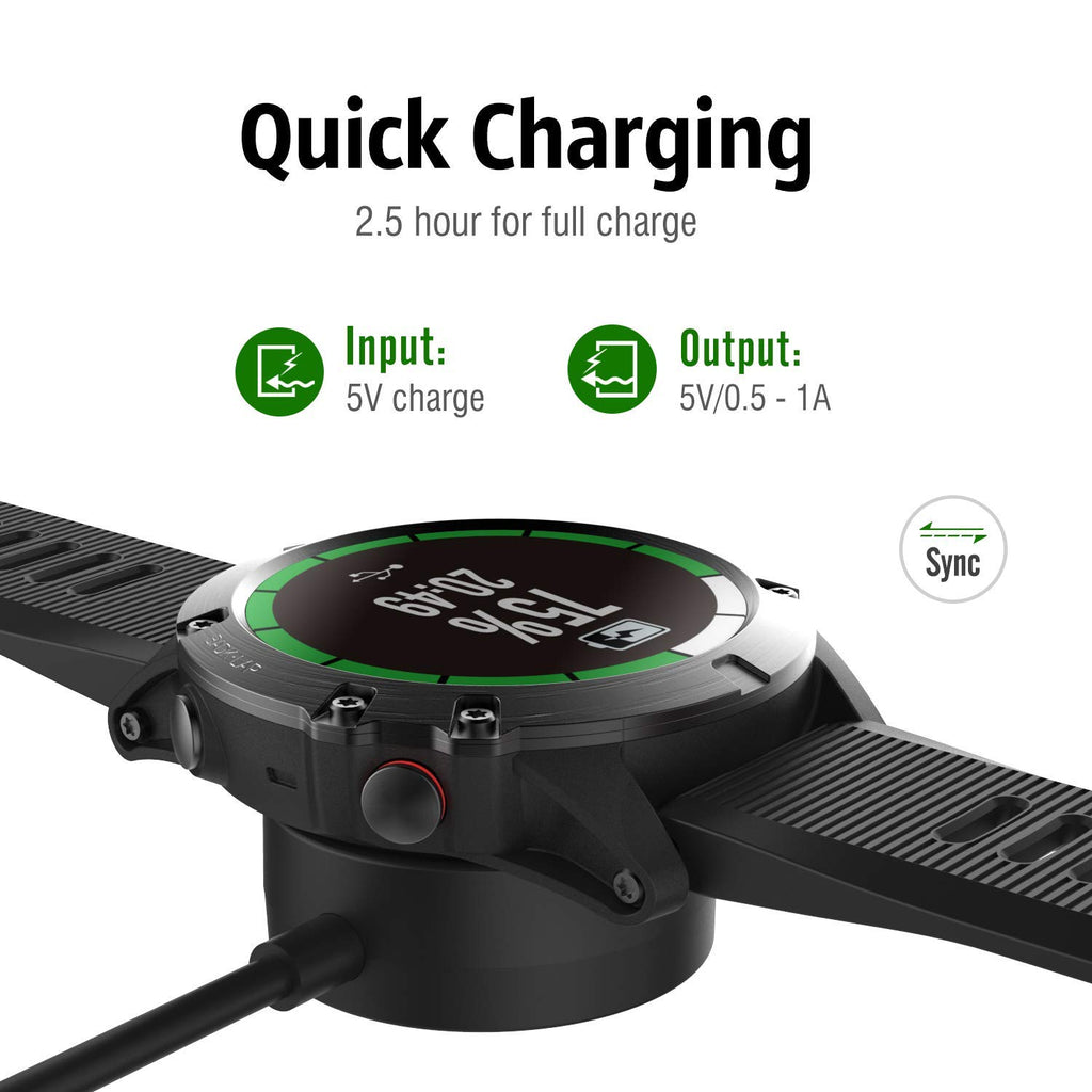 Charger Compatible for Garmin Fenix 5/5S/5X, Fenix 6/6S/6X, Fenix 7/7S/7X, Fenix 8 Charger Charging Stand, Charging Dock Station Cradle Holder with 1m USB Cable for Vivoactive 3/4/5/6 Smartwatch