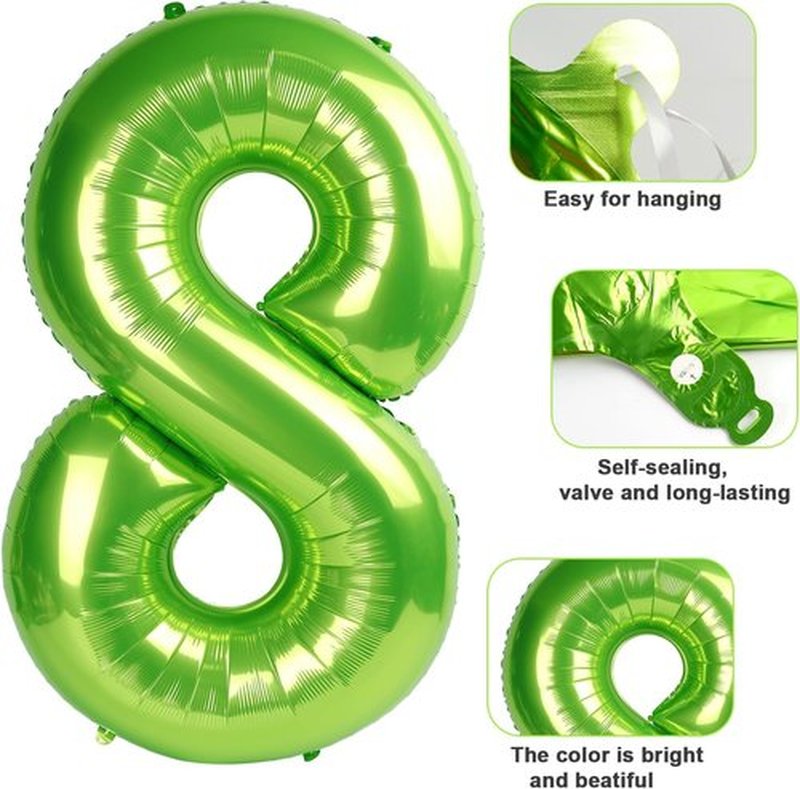 Number Balloons 1 - 40 Inch Light Green Balloon for 1st Birthday Party Decorations