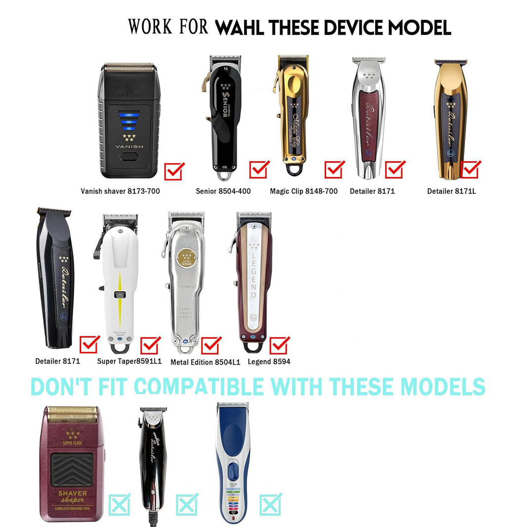 Kaynway 2PCS Replacement 5V Clipper Charger Stand Set for Wahl Senior Magic Clip Metal Edition Detailer Cordless Clipper, Professional Charger Cord for Wahl 8173 Vanish Shaver
