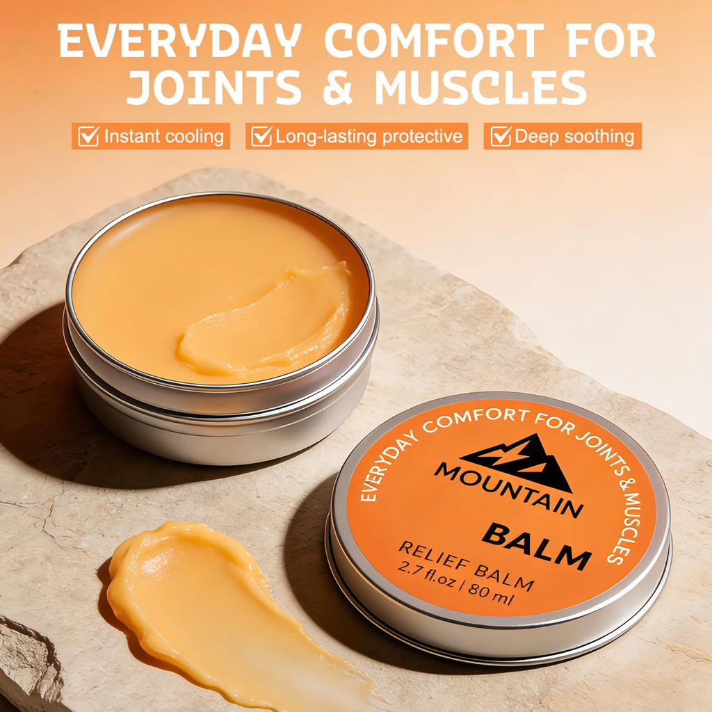 2PCS Mountain Relief Balm, Soothing Gel Cream for Knee, Foot, Back & Joint Relief, Fast Absorbing, Non-Greasy Formula 2.7fl oz